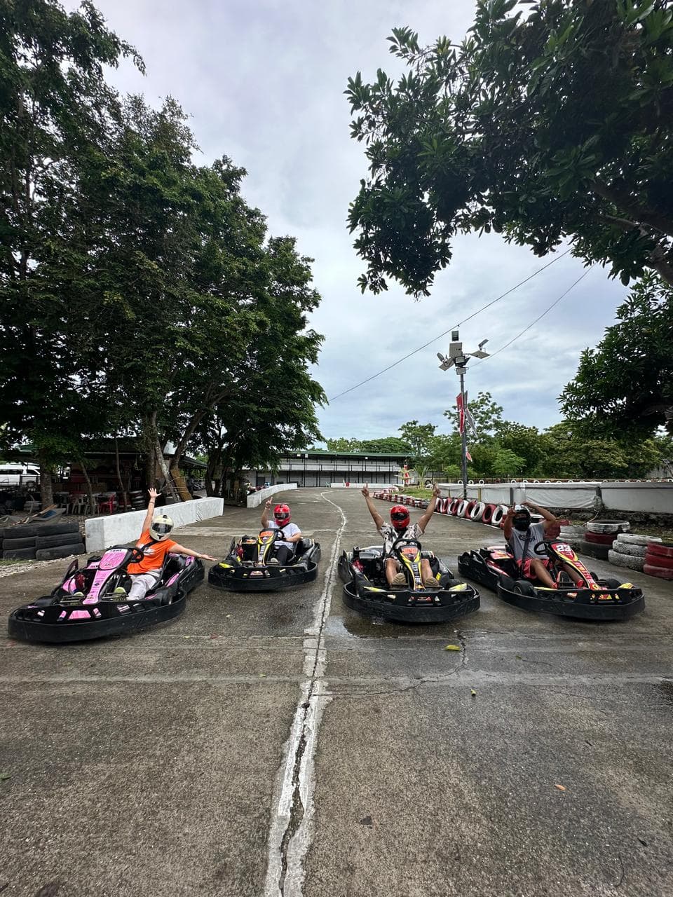 Guests enjoying a go-karting activity on an outdoor track in Panglao, Bohol, Philippines.